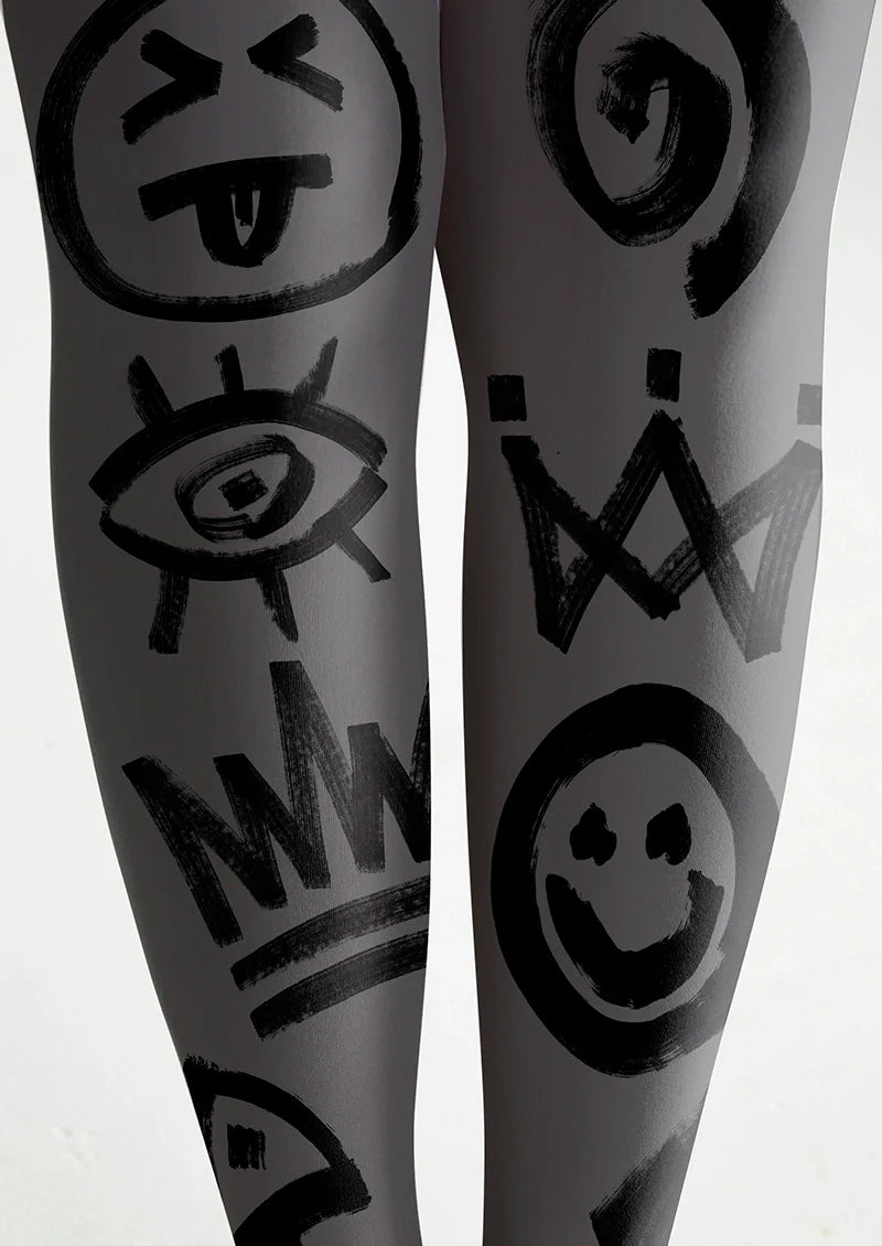 Graffiti Glyph Tights Hosiery Pantyhose