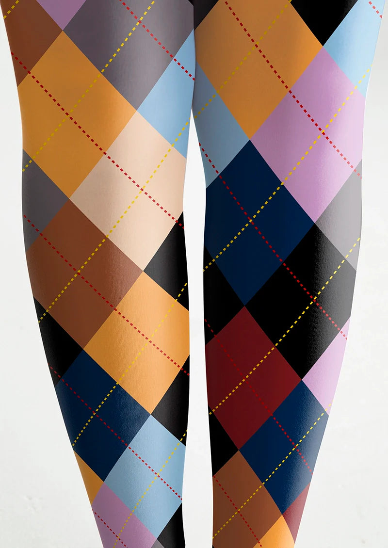 Shape Color Cubes Tights Hosiery Pantyhose