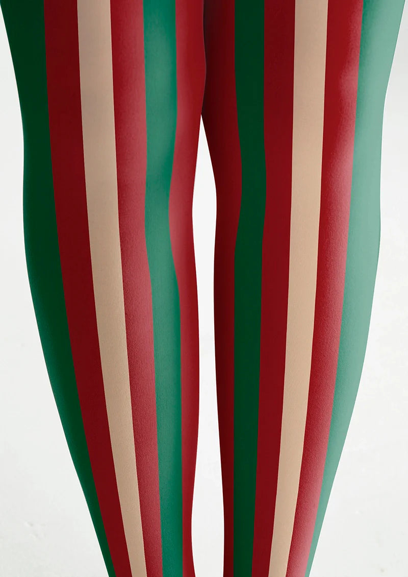 Christmas red-green stripes Tights Hosiery Pantyhose