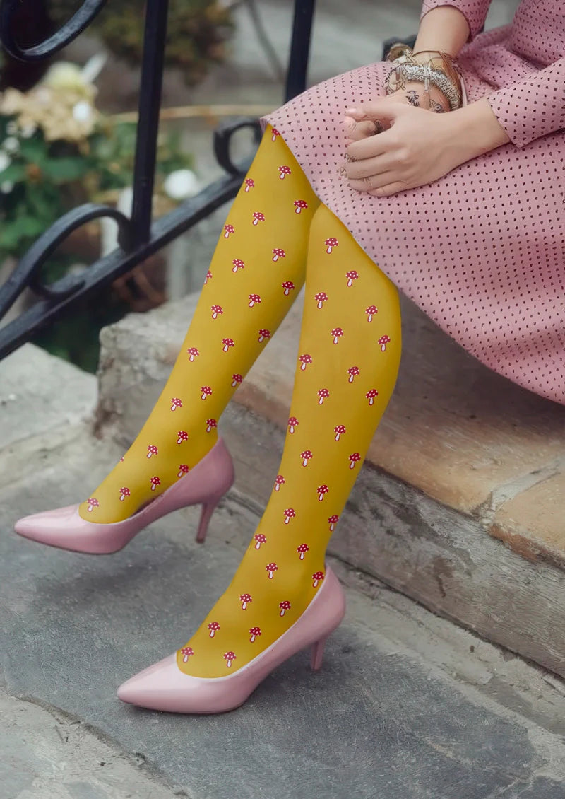 Little Mushroom Polka Dots Tights Hosiery Pantyhose