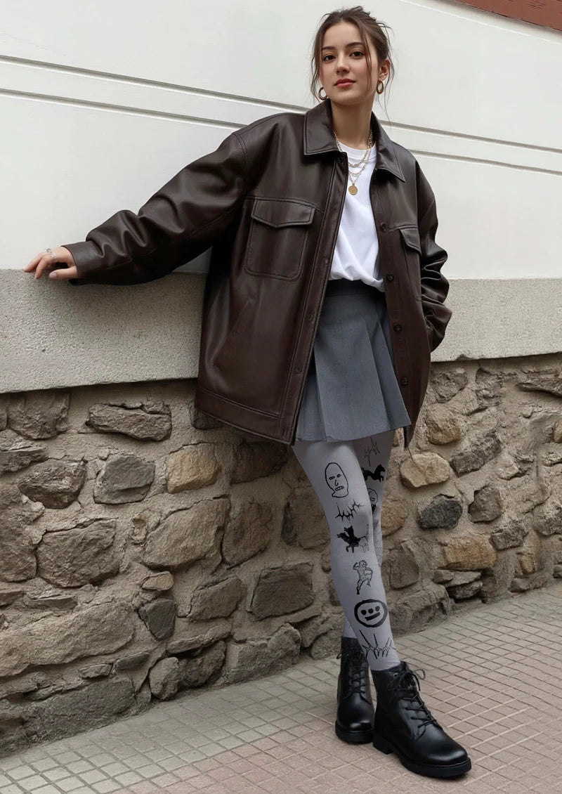 Street Skeleton Tights Hosiery Pantyhose