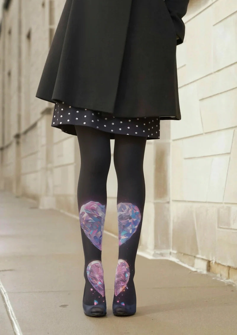 Valentine's Day Love Diamond Tights Hosiery Pantyhose