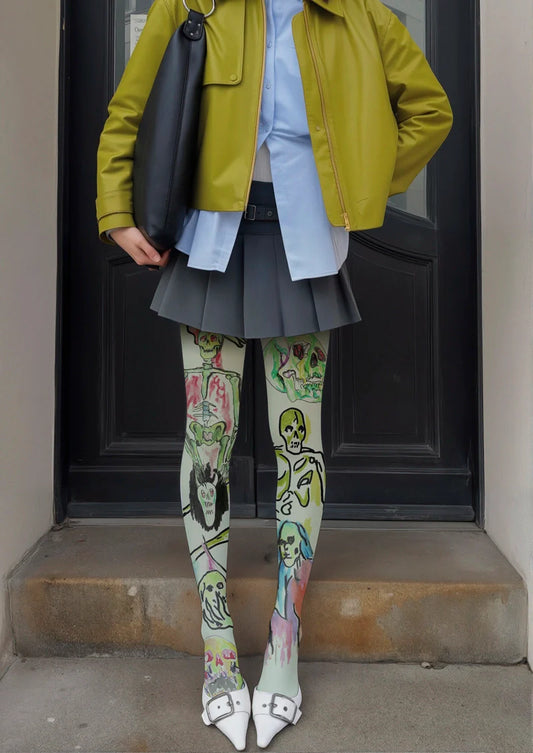 Noise Bone Tights Hosiery Pantyhose