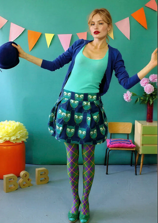 Green- purple checkered Tights Hosiery Pantyhose