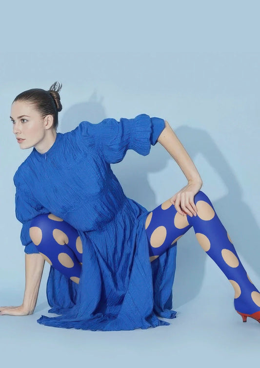 PopArt Print Tights Reverie color Pantyhose/Tights [Blue polka dots]