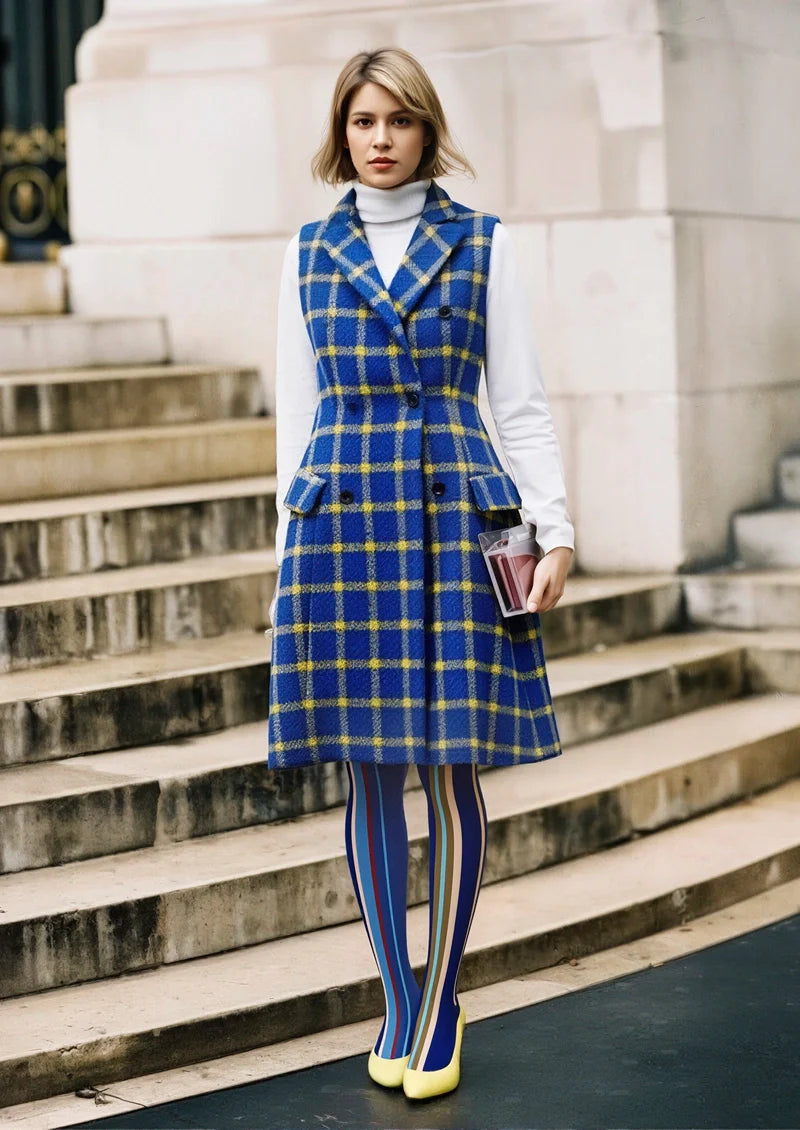 Blue Dream Striped Tights Hosiery Pantyhose