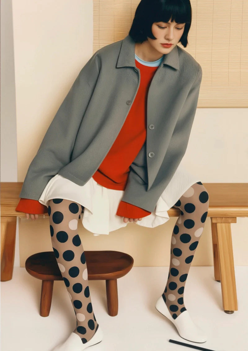 Bubble Tea Polka Dots Tights Hosiery Pantyhose