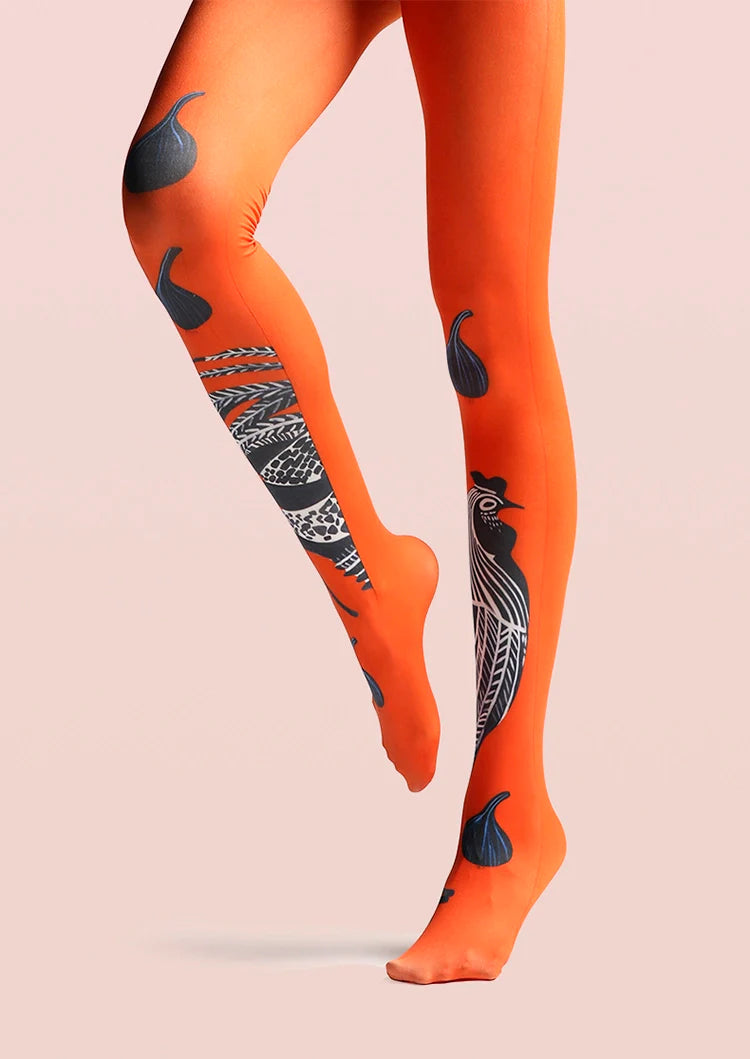 PopArt Print Tights Throwback Pantyhose/Tights [Cock crowing]