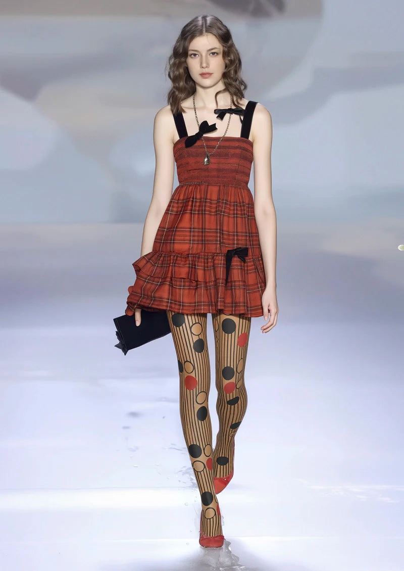 Rhythm Wave Maillard Print Tights Hosiery Pantyhose