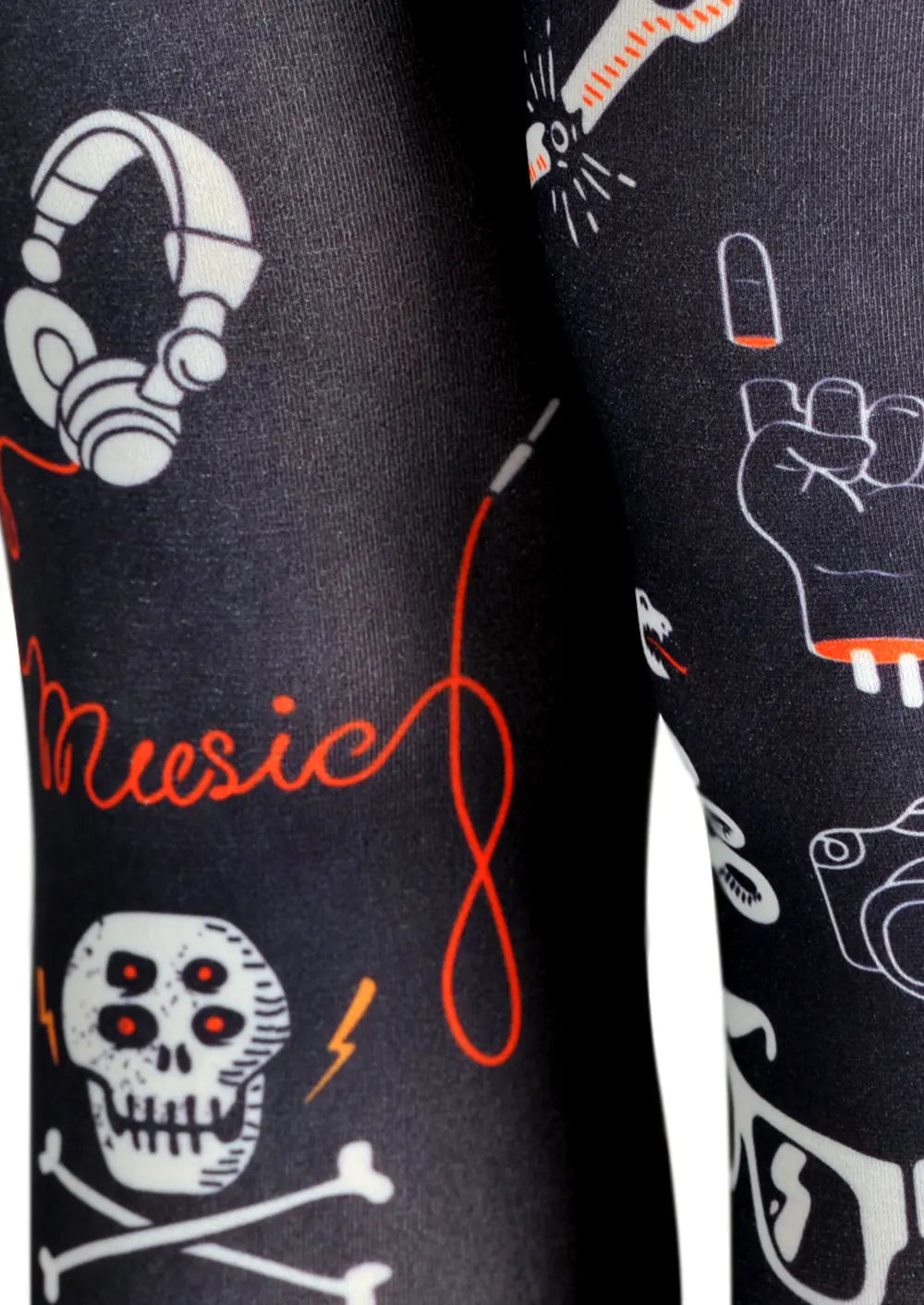 Street art Print Tights Personality Pantyhose/Tights [Necro Cat]