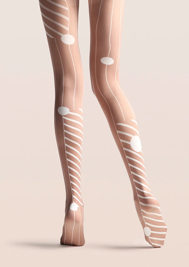 Wood Colored Stripes Tights Hosiery Pantyhose