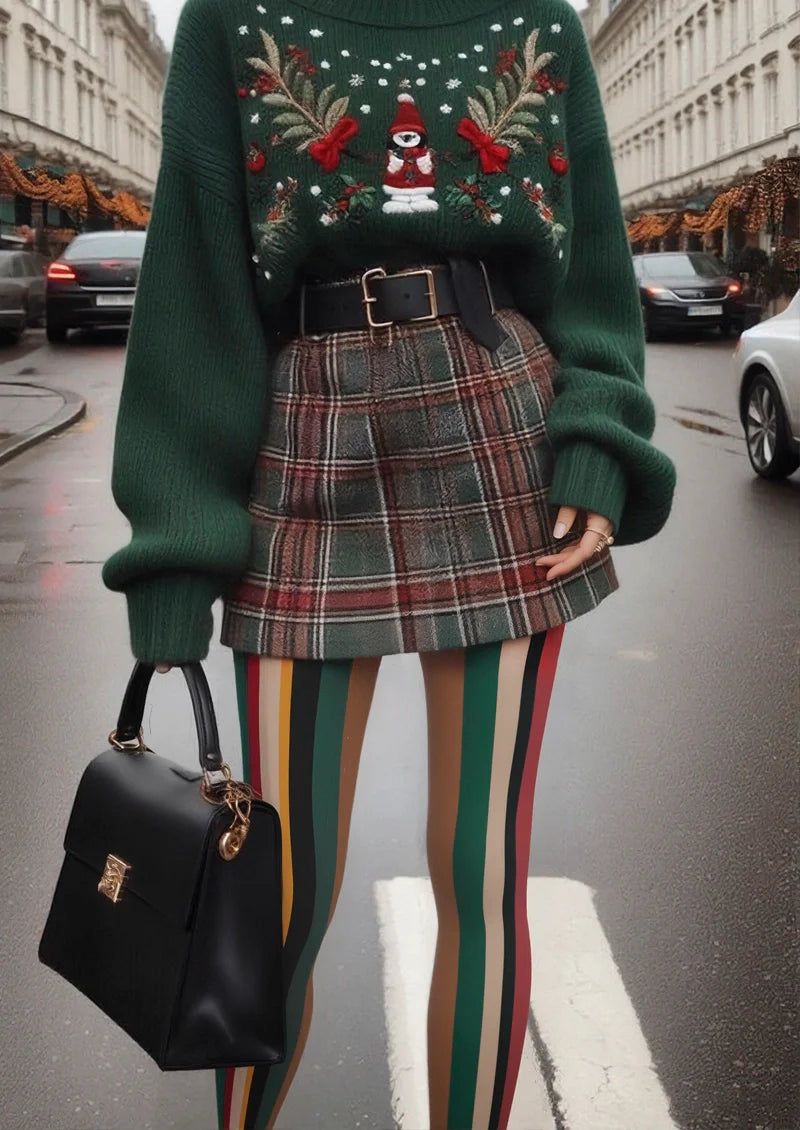 Christmas rhythm stripes Tights Hosiery Pantyhose