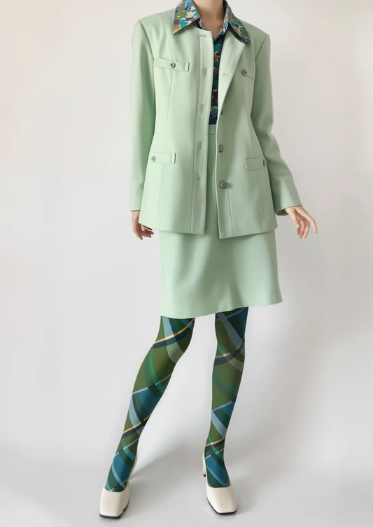 Blue diagonal stripes Tights Hosiery Pantyhose