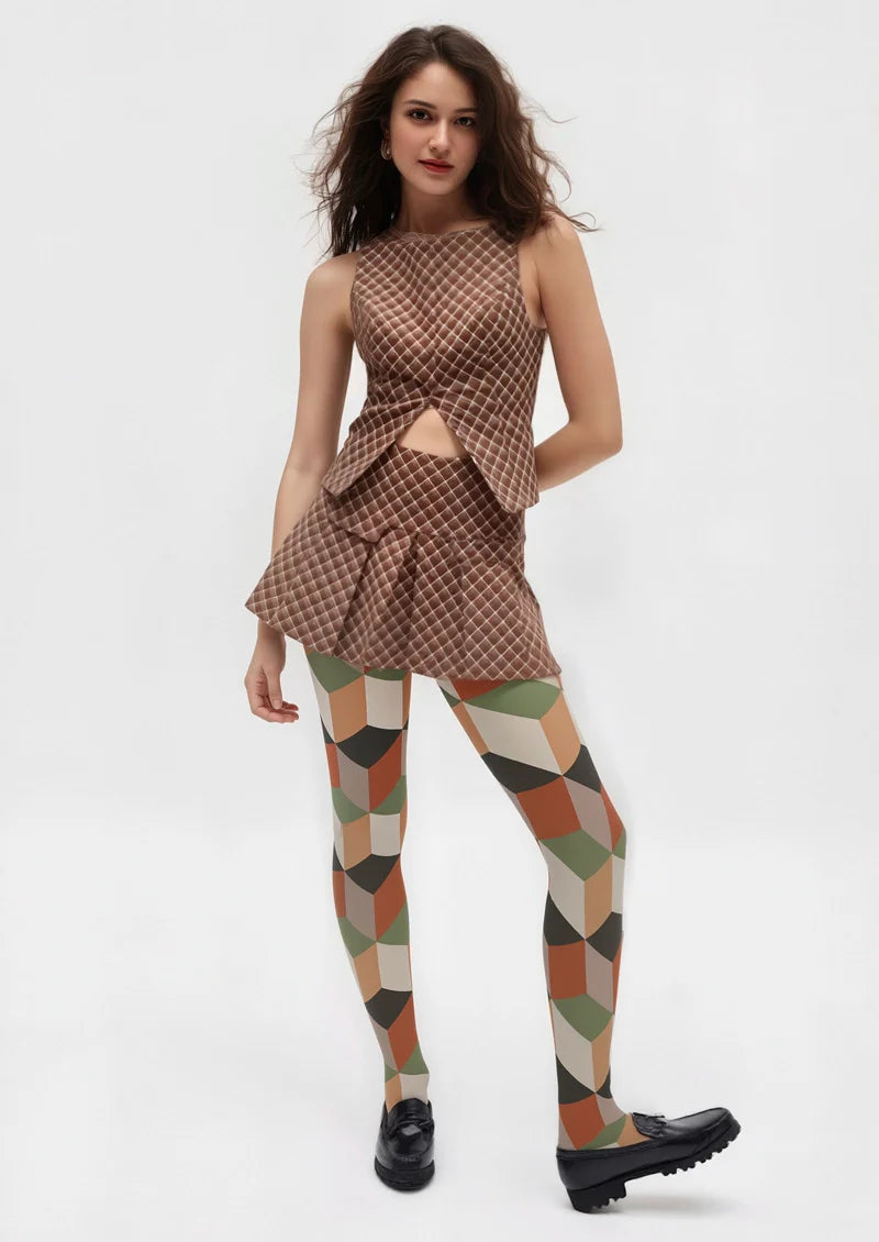 Retro Blocks Tights Hosiery Pantyhose