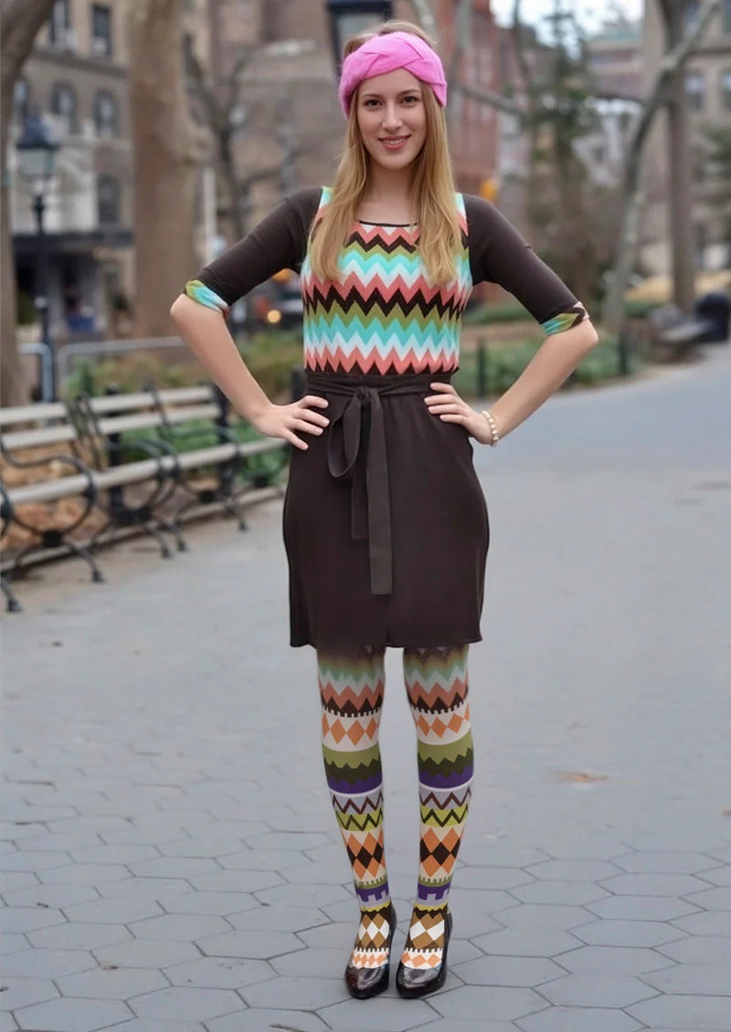 Folkloric Palette Tights Hosiery Pantyhose
