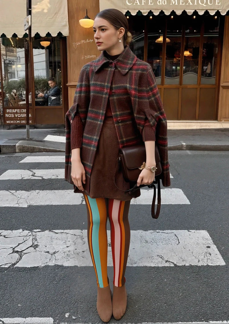 Color Stripes Tights Hosiery Pantyhose