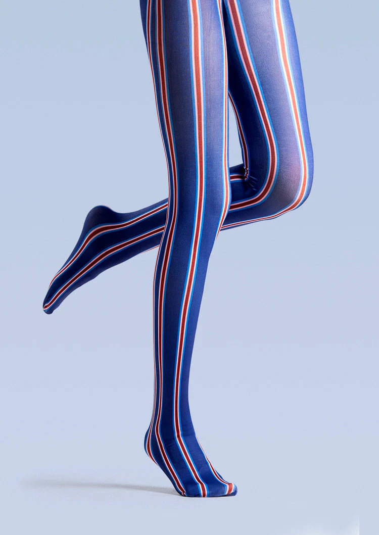 Blue Striped College Tights Hosiery Pantyhose