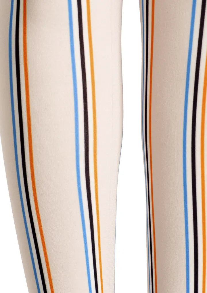 Beige Striped College Tights Hosiery Pantyhose