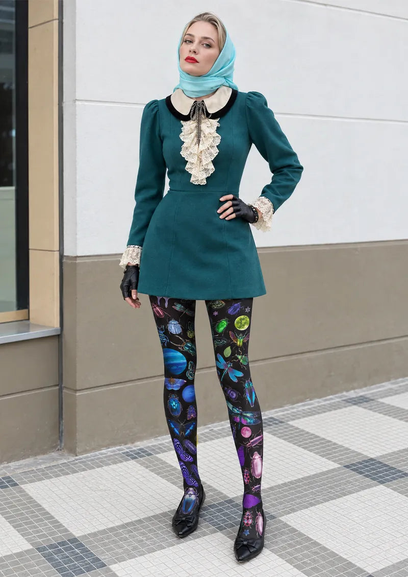 Black Celestial Insect Tights