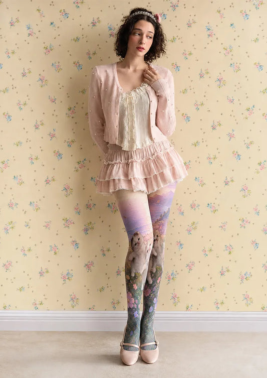 Pink Kitten Meadow Tights