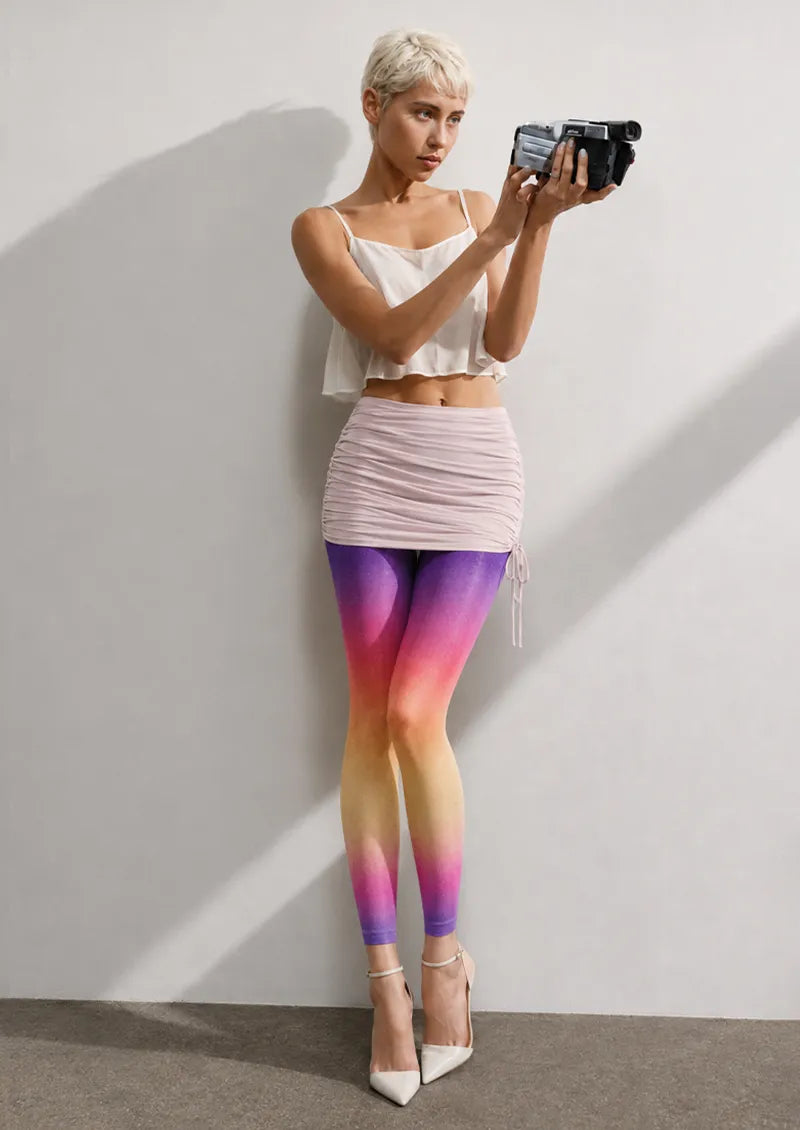 Aurora Ombre Shimmer Graphic&Artistic Footless Tights Hosiery Leggings