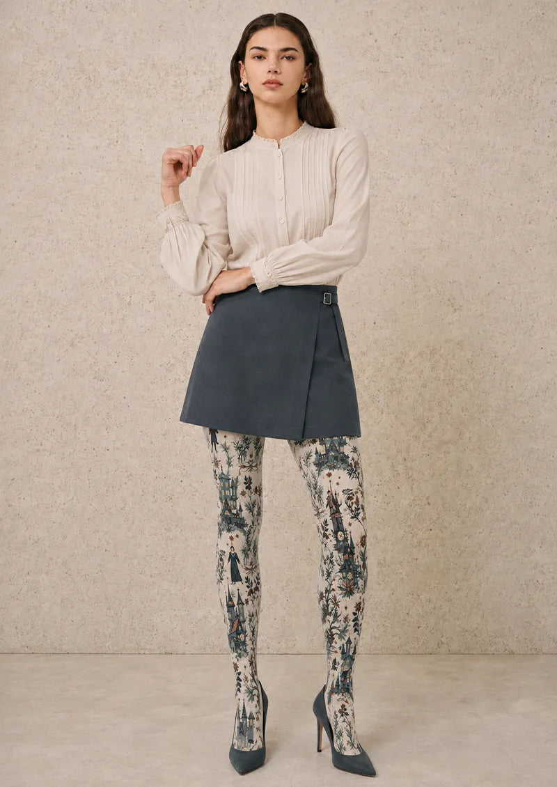 Ivory Storybook Castle Tights