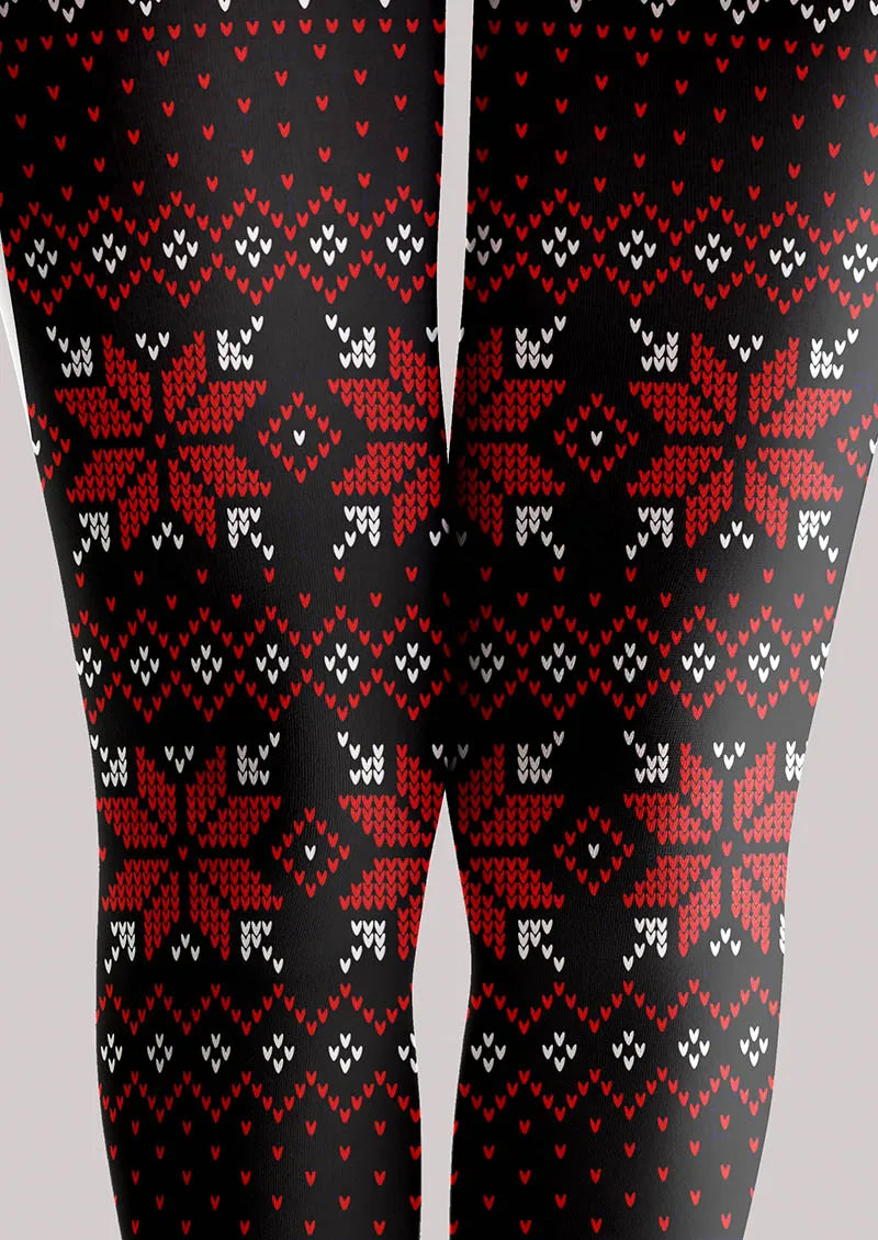 Christmas Fun Art Christmas Knitting Tights Hosiery Pantyhose
