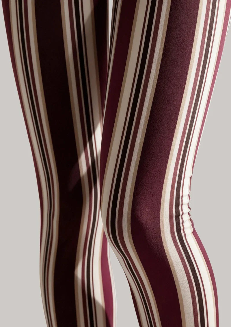 Mocha Vertigo Striped Tights Hosiery Pantyhose