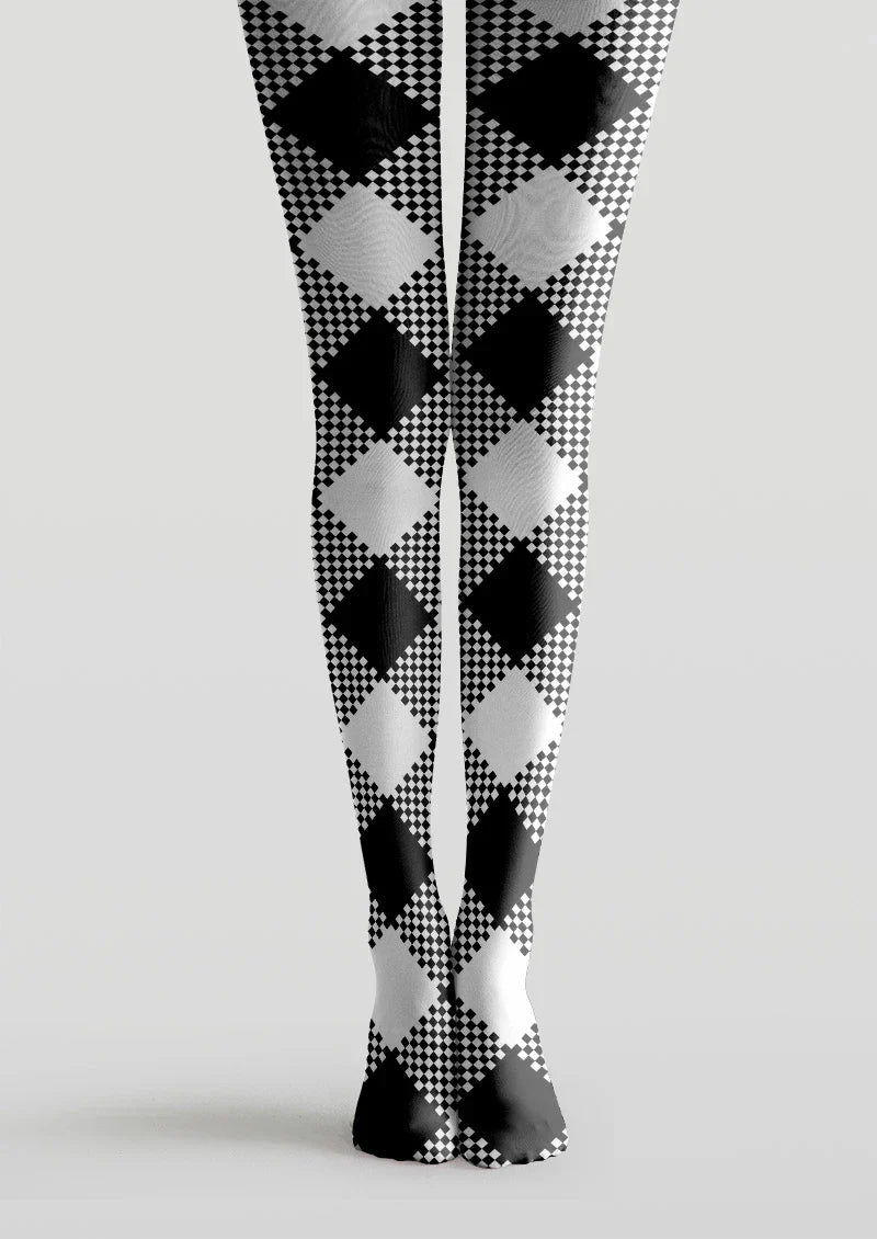 Pixel Diamond Tights Hosiery Pantyhose