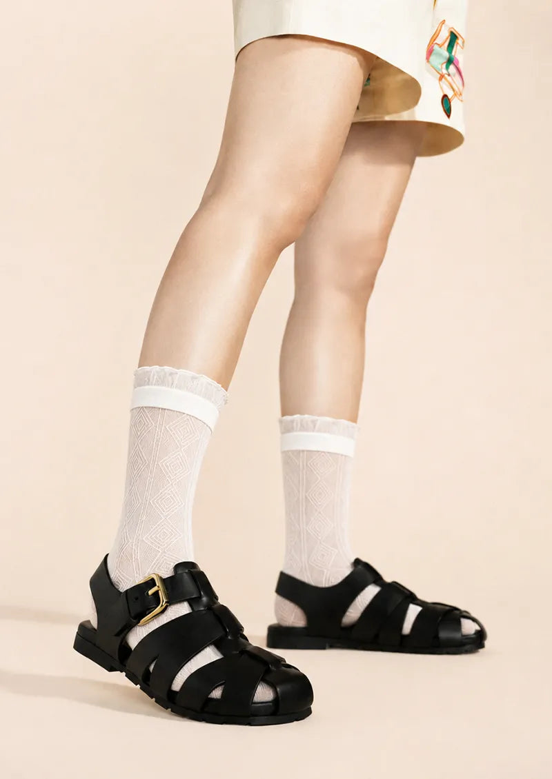 Sheer Diamond Crew Socks
