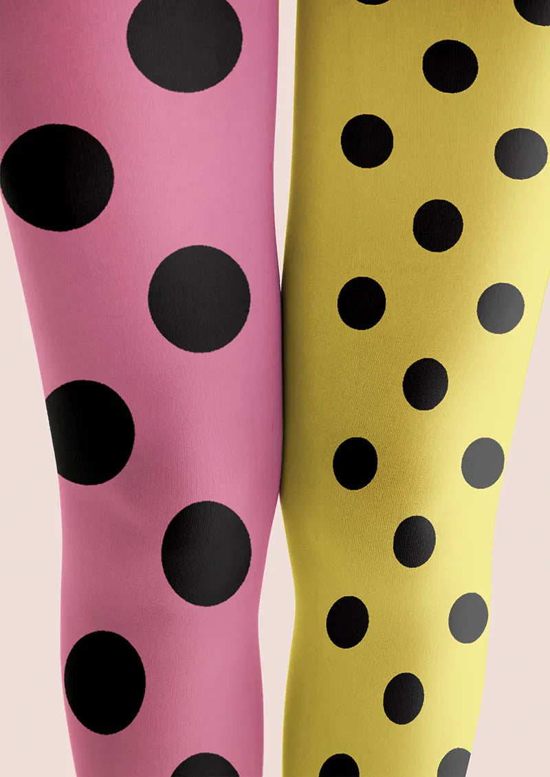 Pink-Yellow Dots Tights Hosiery Pantyhose