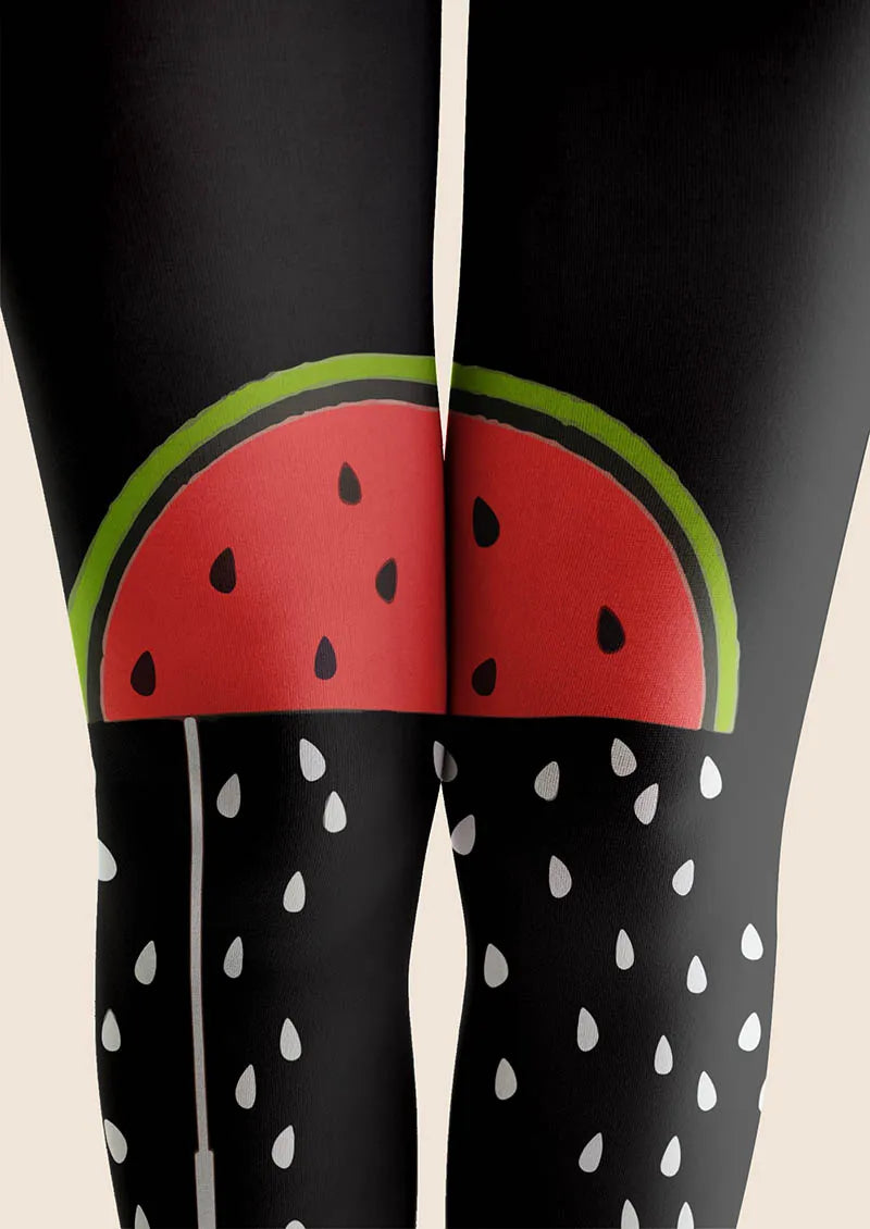 Fun Art Watermelon Slice Tights Hosiery Pantyhose