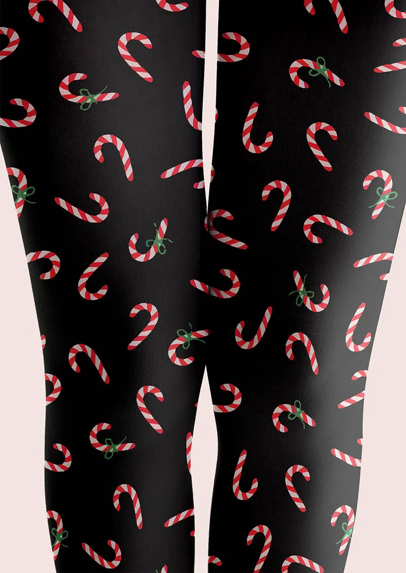 Candy Cane Pattern Tights Hosiery Pantyhose