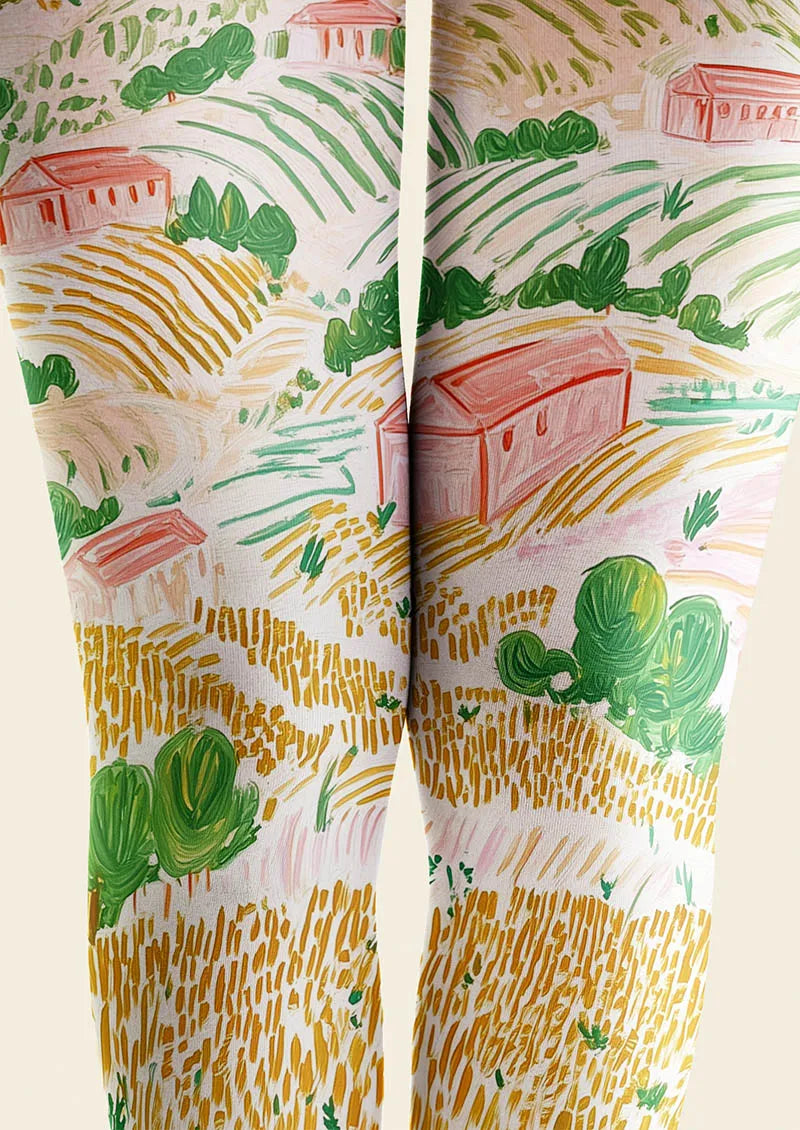 Pastoral Sketch Tights Hosiery Pantyhose