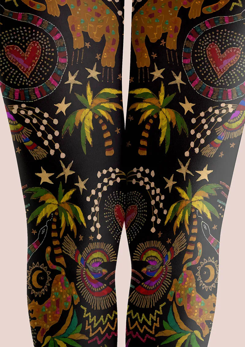 Mystic Tropical Night Tights Hosiery Pantyhose
