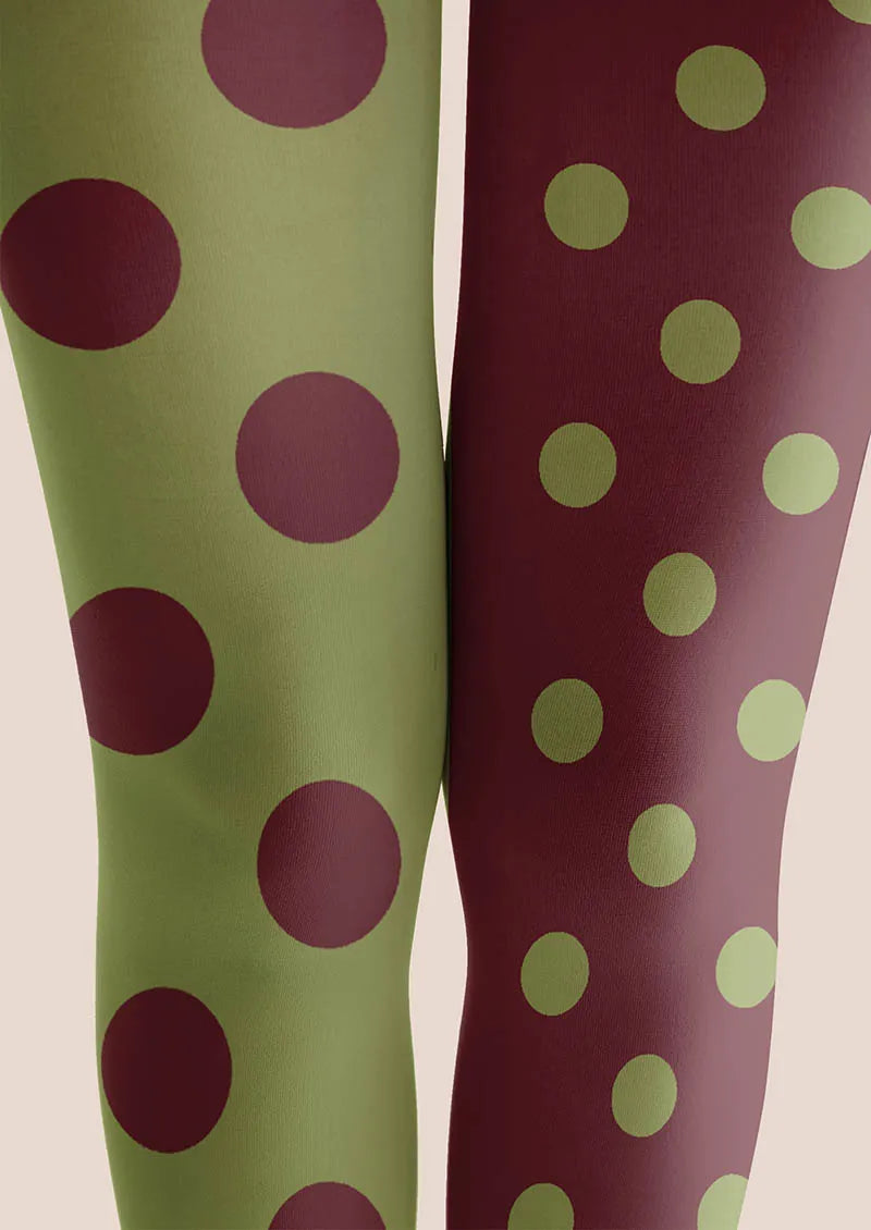 Green-Red Dots Tights Hosiery Pantyhose