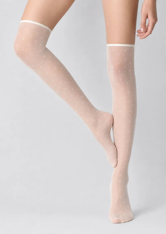 Sheer Polka Dot Knee-High Socks