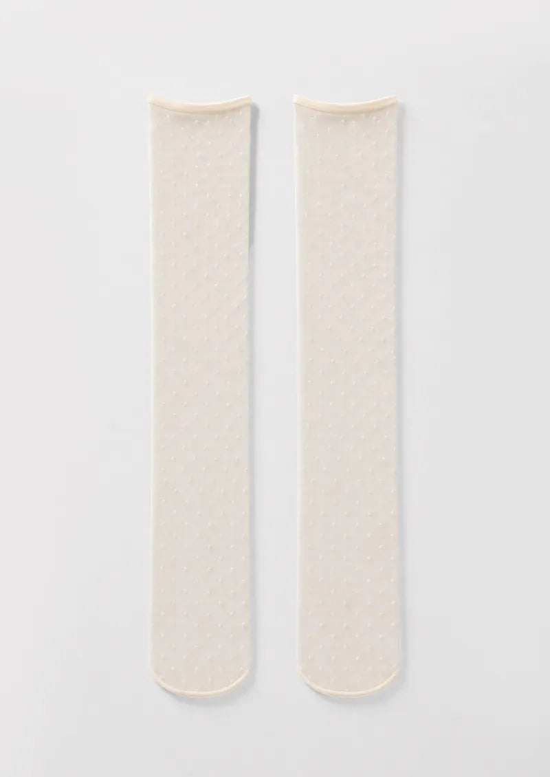 Sheer Polka Dot Knee-High Socks