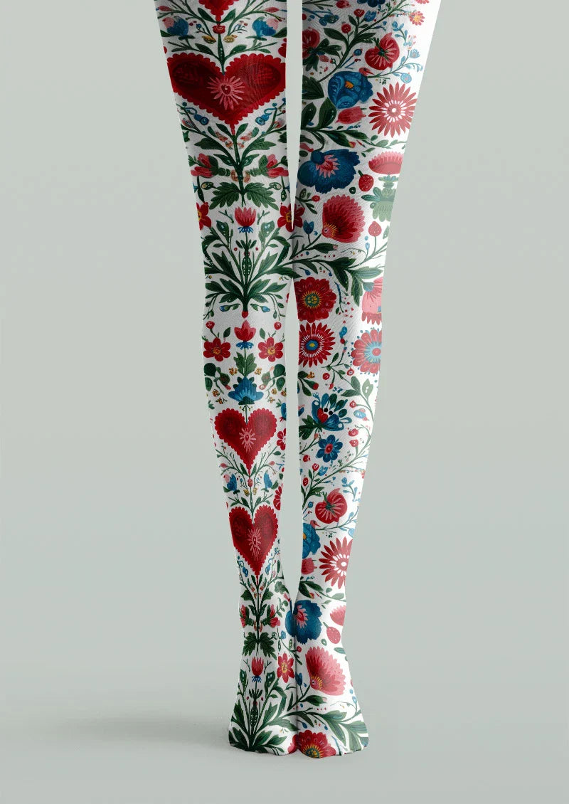 Folk Heart Tights Hosiery Pantyhose