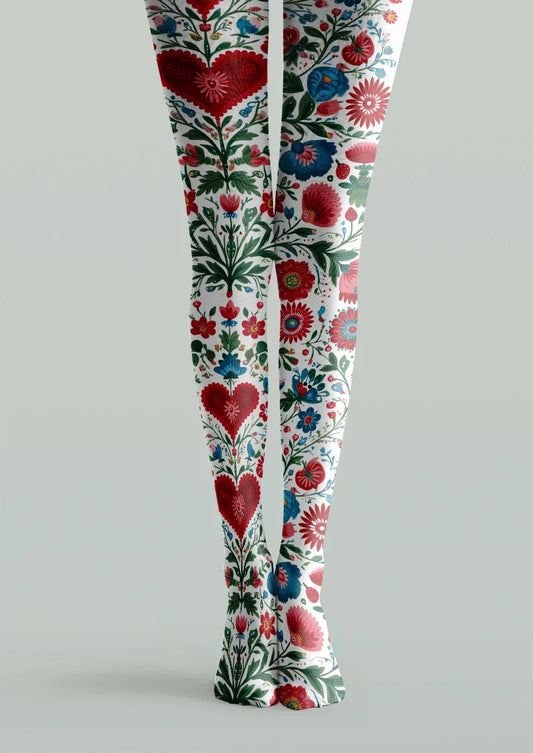 Folk Heart Tights Hosiery Pantyhose