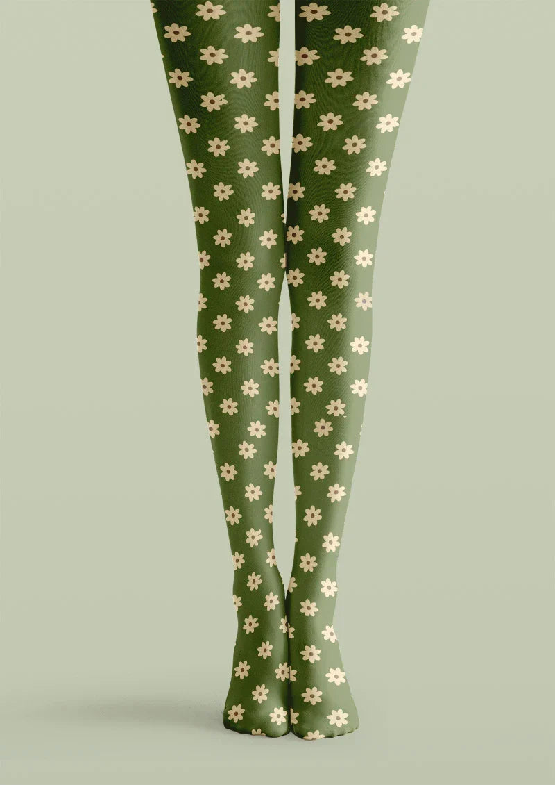 Daisycharm Floral Print Tights Hosiery Pantyhose