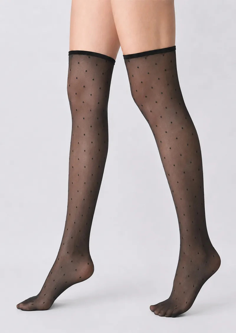 Sheer Polka Dot Knee-High Socks