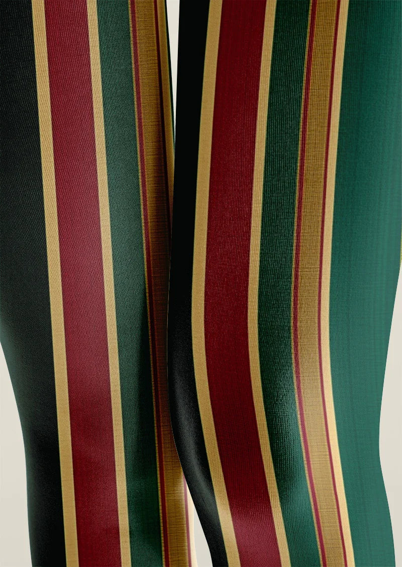 Color Stripe Tights Hosiery Pantyhose