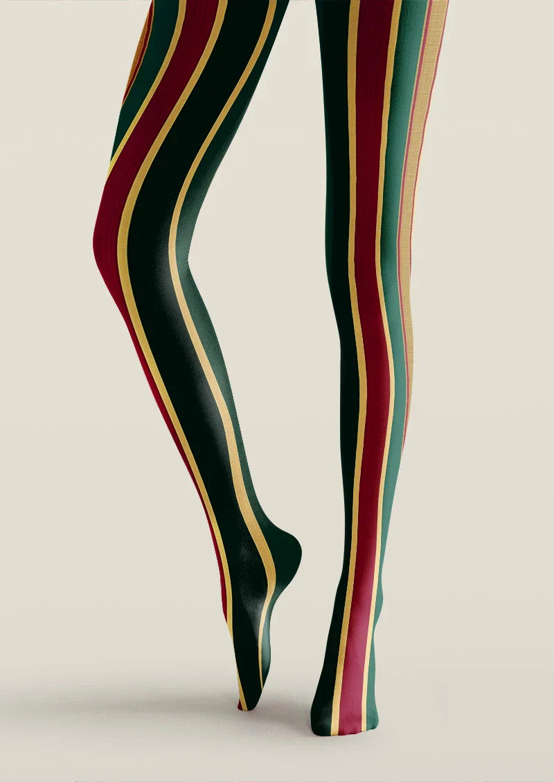 Color Stripe Tights Hosiery Pantyhose