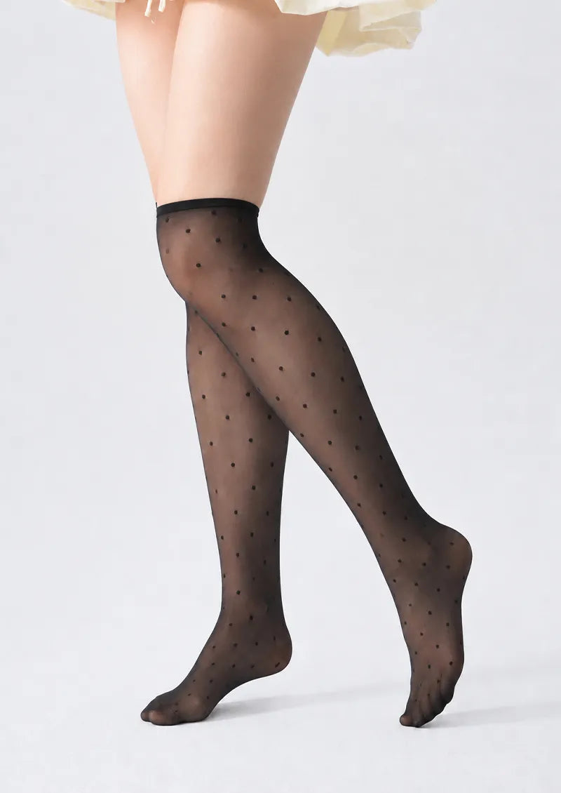 Sheer Polka Dot Knee-High Socks