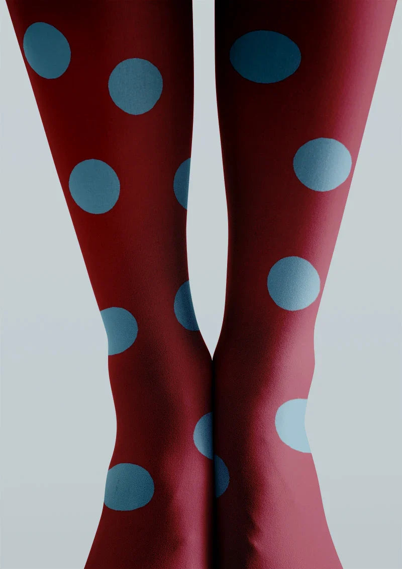 Red & Blue Polka Dot Tights Hosiery Pantyhose
