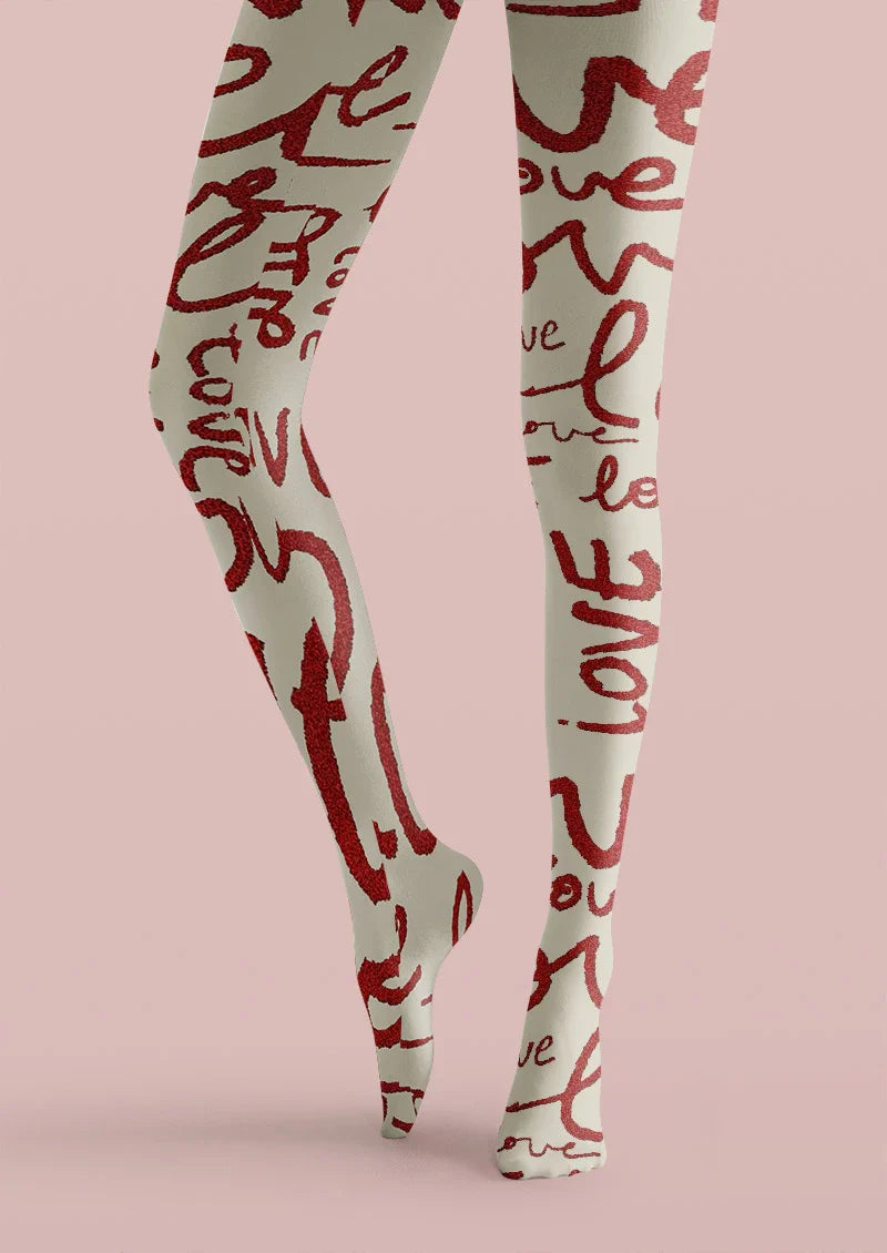 Love Script Tights Hosiery Pantyhose