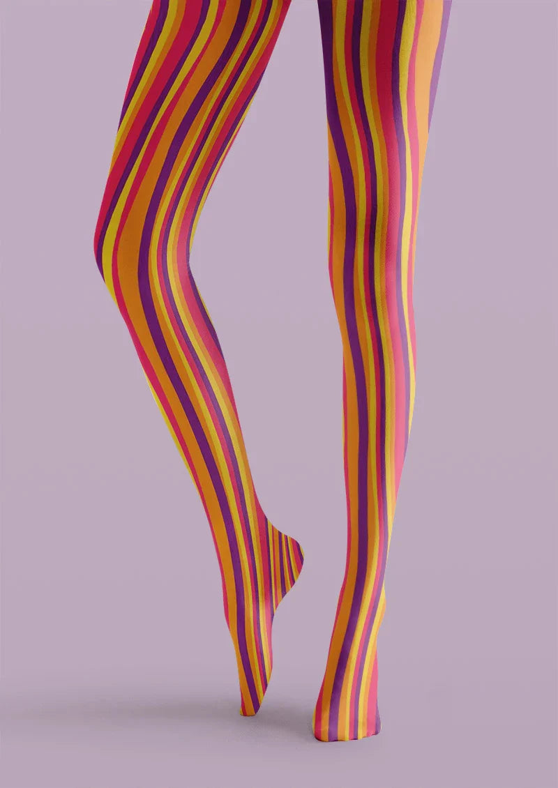 Sunset Rainbow Tights Hosiery Pantyhose