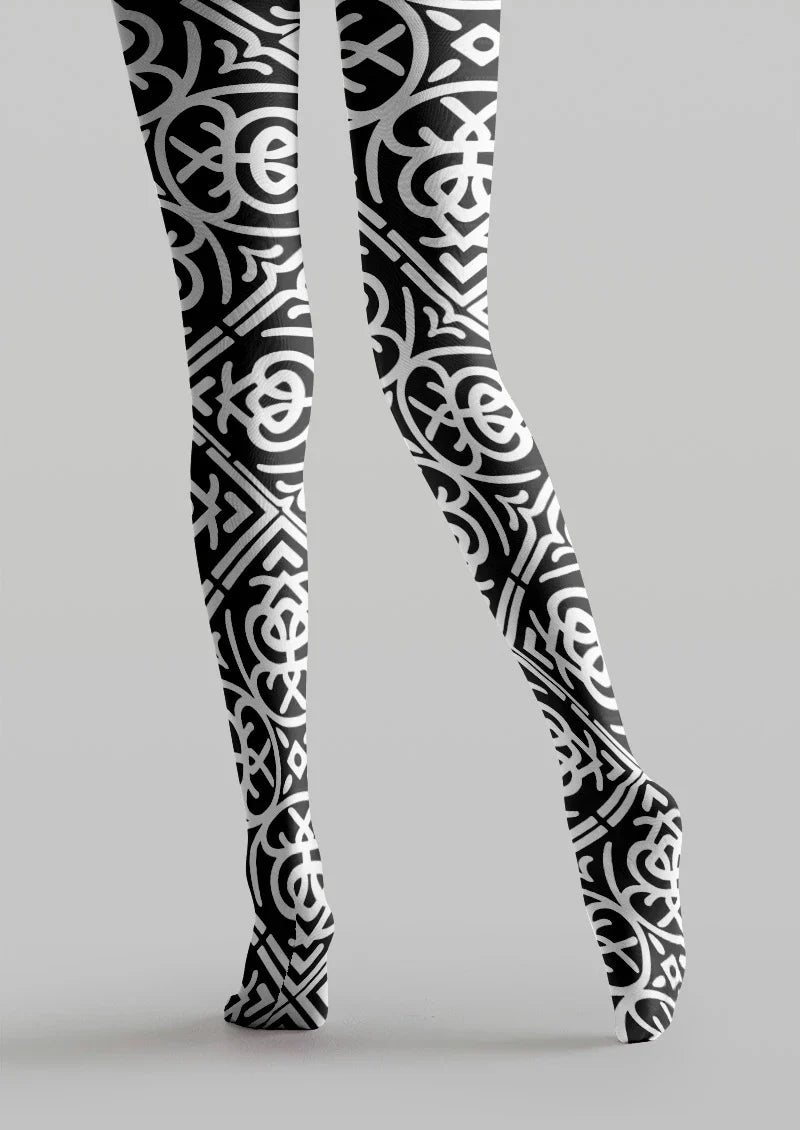 Baroque Geometric Shape Tights Hosiery Pantyhose