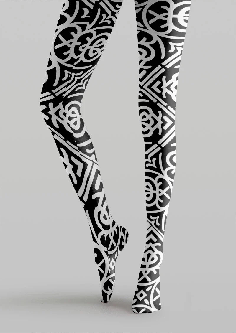 Baroque Geometric Shape Tights Hosiery Pantyhose